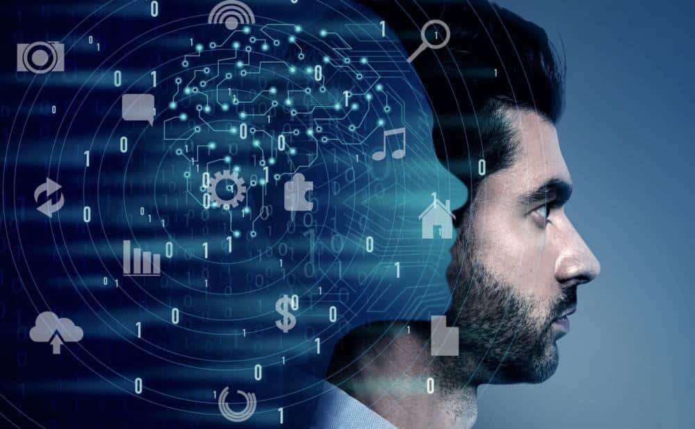 Close-up on the concept of human robotic process automation, with the human at the center of the process